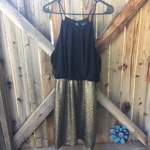 Gold and black shear dress